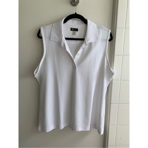 Greg Norman Women's Sleeveless Golf Polo in white Size XXL